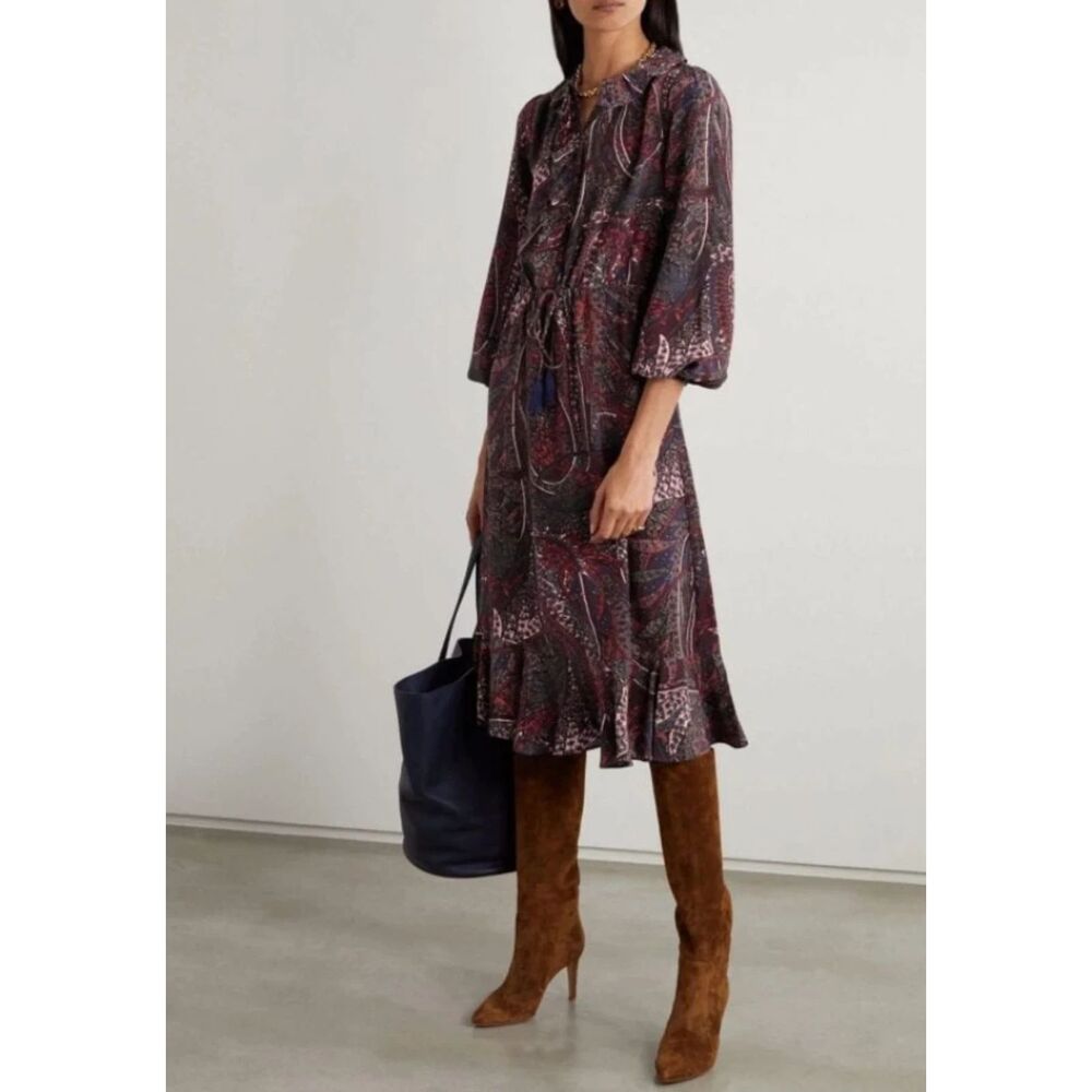 Vanessa Bruno Pryska Paisley Silk Blend Maxi Dress FR 38 US 6